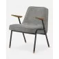 Retro design armchair mustard 366 black metal - 366concept