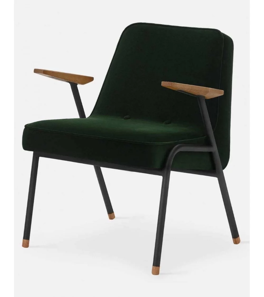 Retro design fauteuil mosterd 366 zwart metaal - 366concept