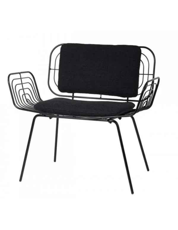 Design Sessel aus Metall Boston - POLS POTTEN - vergoldet mit kissen