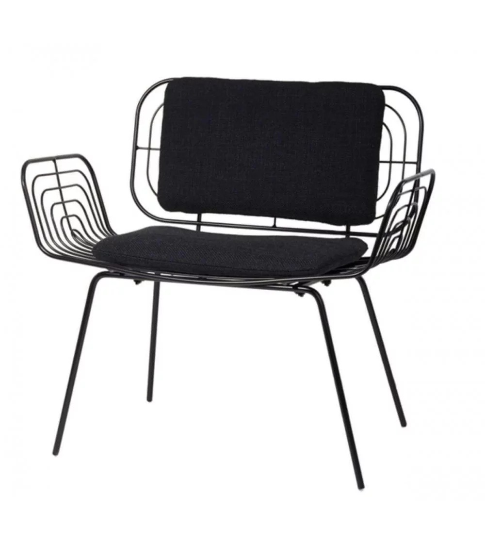 Boston Pols Potten Designer Sessel aus schwarzem Metall
