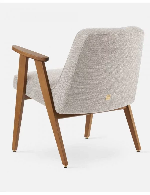 Retro design armchair in wood and fabric 366 - 366Concept