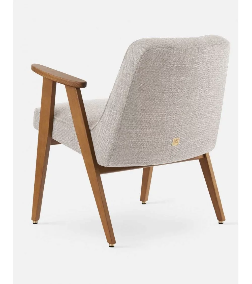 Retro design armchair in wood and fabric 366 - 366Concept