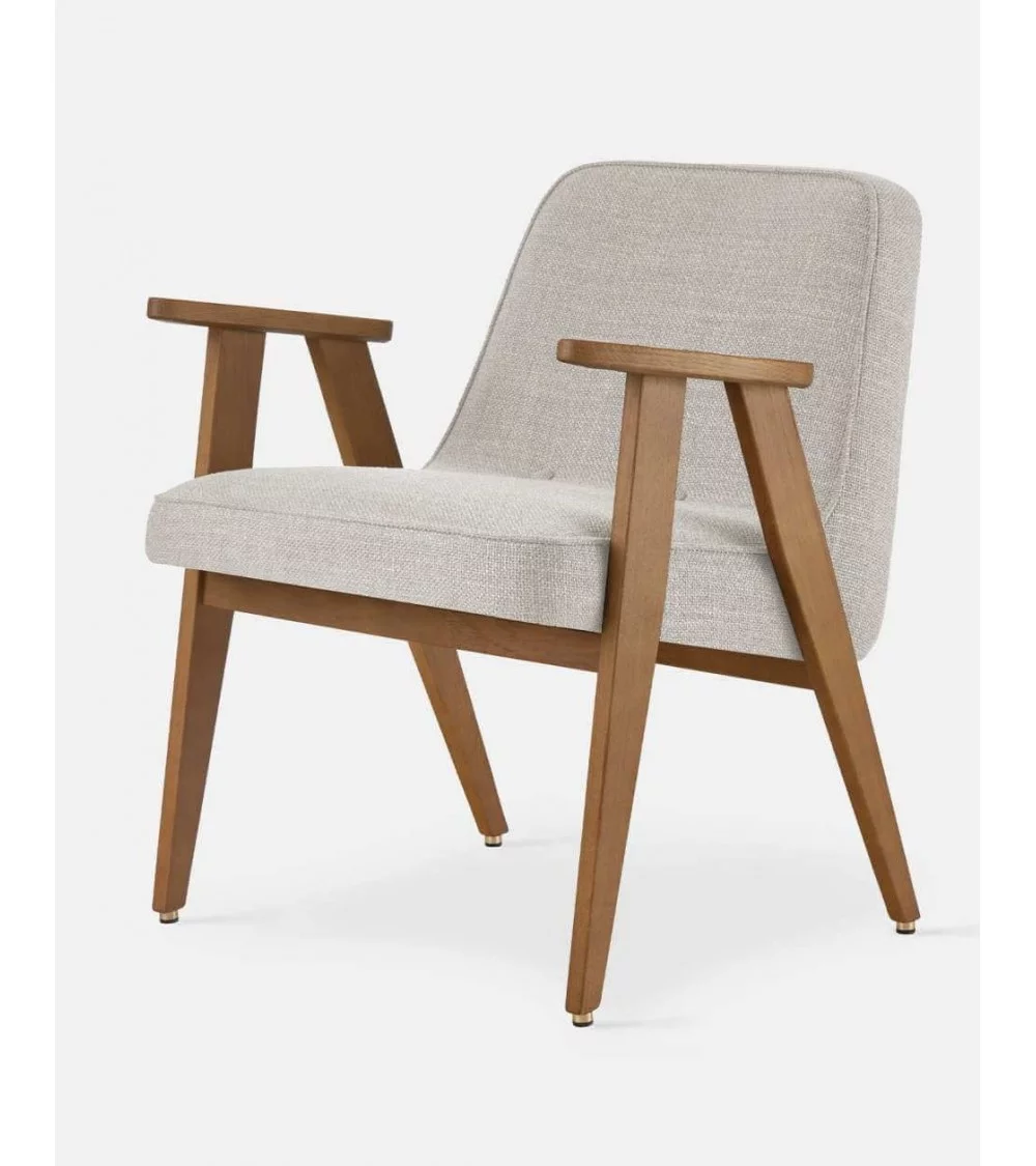 Retro design armchair in wood and fabric 366 - 366Concept