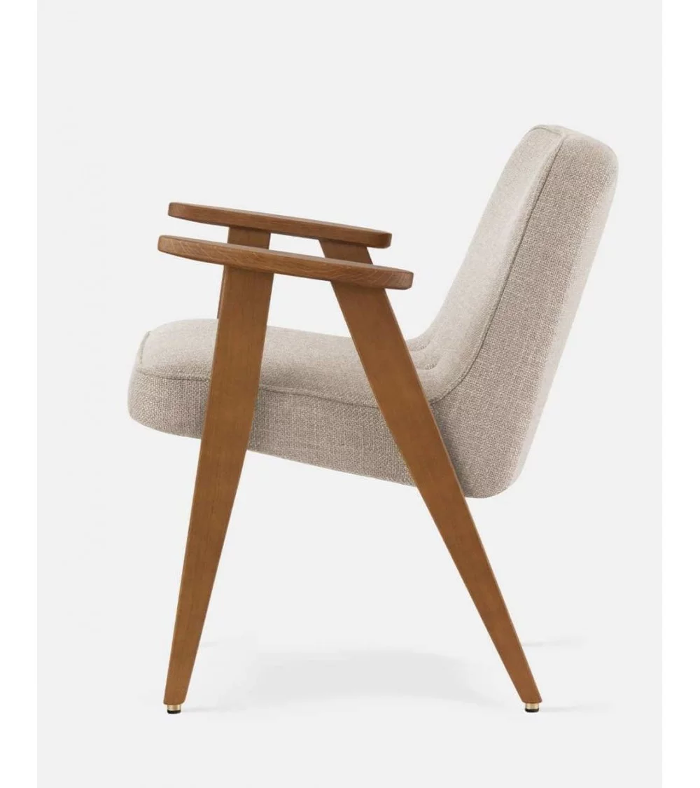 Retro design armchair in wood and fabric 366 - 366Concept