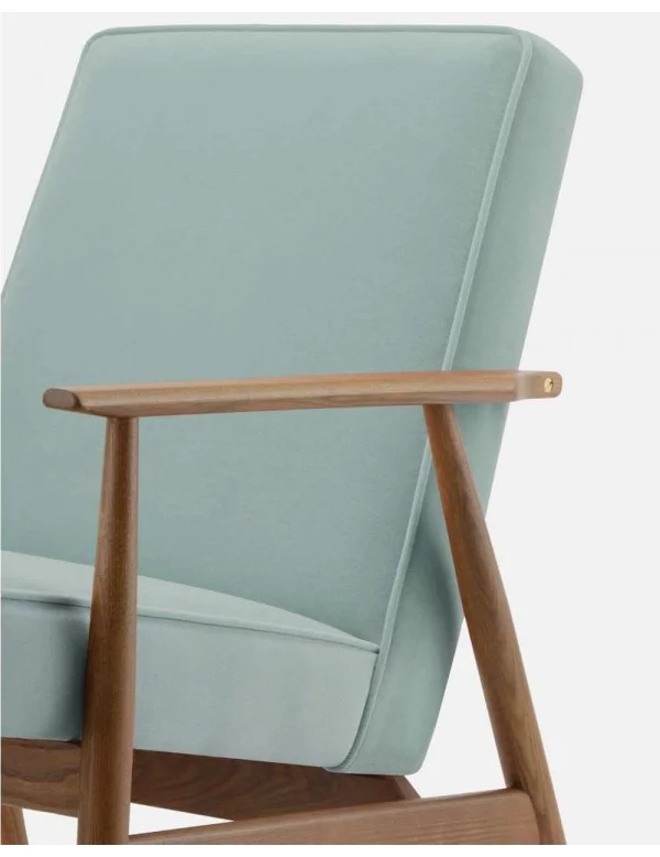 Retro design fauteuil in hout en stof FOX - 366Concept