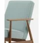 FOX Retro Design Sessel aus Holz und grünem Samt - 366Concept
