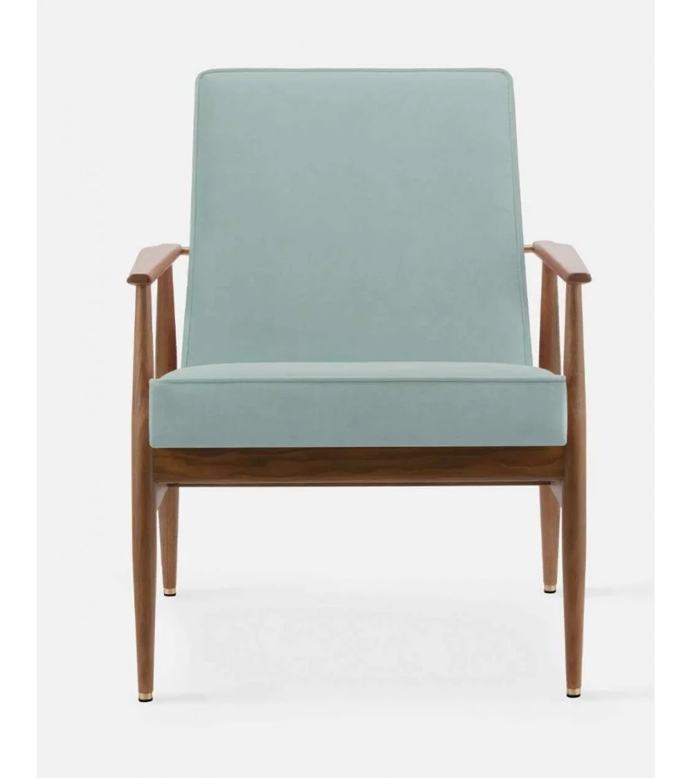 FOX retro design armchair in wood and green velvet - 366Concept