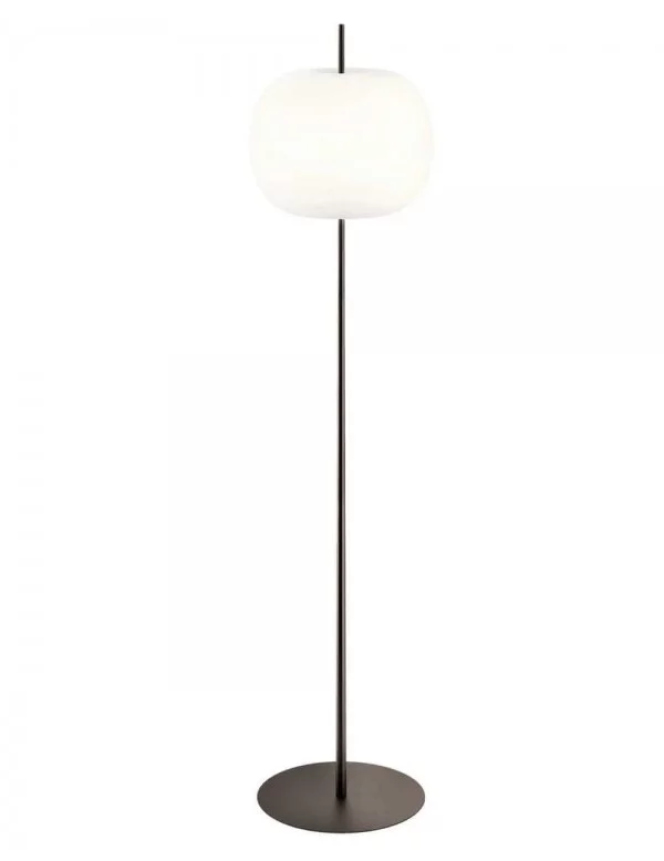 Lámpara de pie de diseño ROND en metal negro KUSHI XL FLOOR - KUNDALINI
