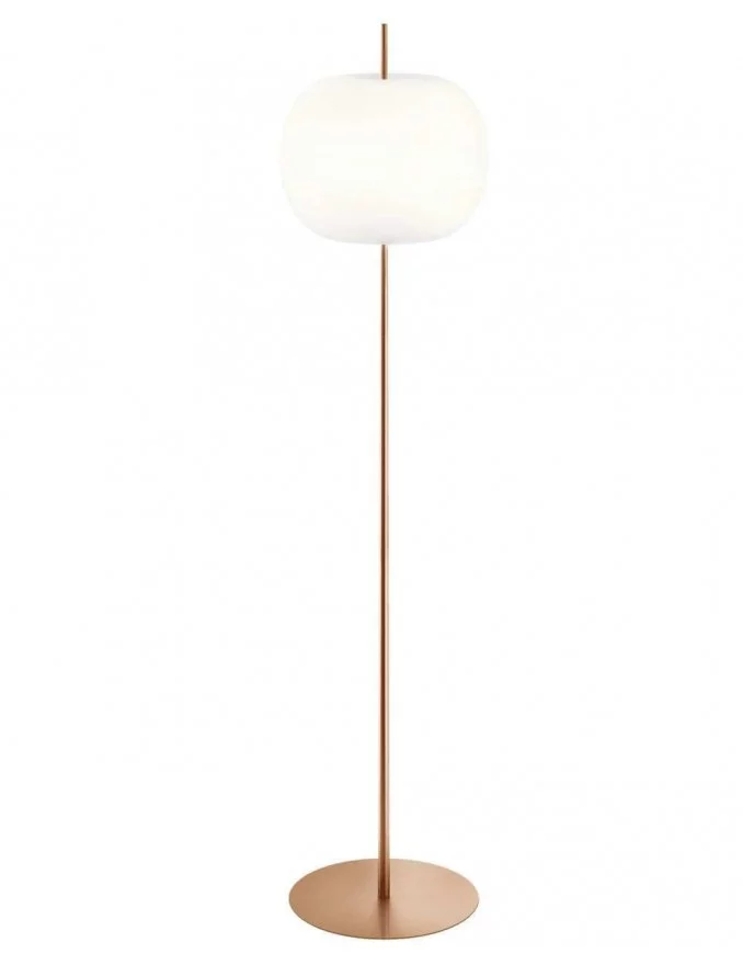 ROUND Design-Stehlampe aus Kupfermetall KUSHI XL FLOOR - KUNDALINI