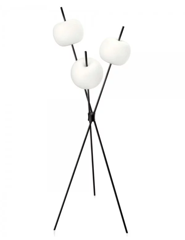Lámpara de pie de diseño negro tres patas KUSHI FLOOR - KUNDALINI