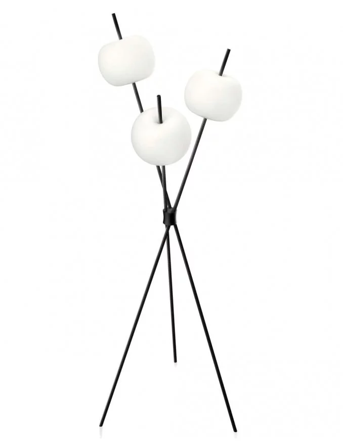 Design Stehlampe schwarz dreibeinig KUSHI FLOOR - KUNDALINI
