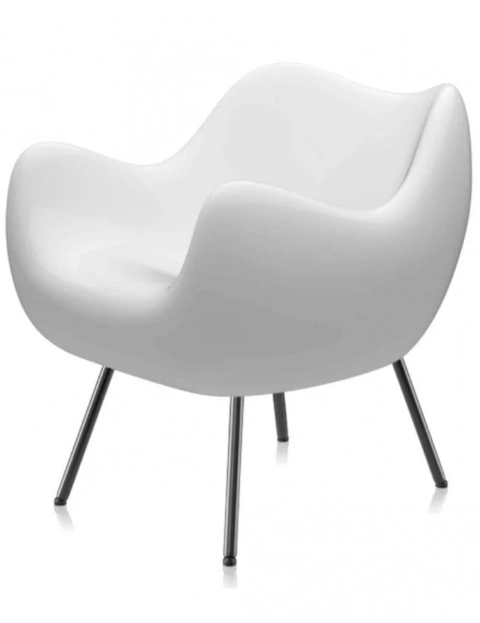 RM59 Klassieke glanzende WIT design fauteuil - VZOR