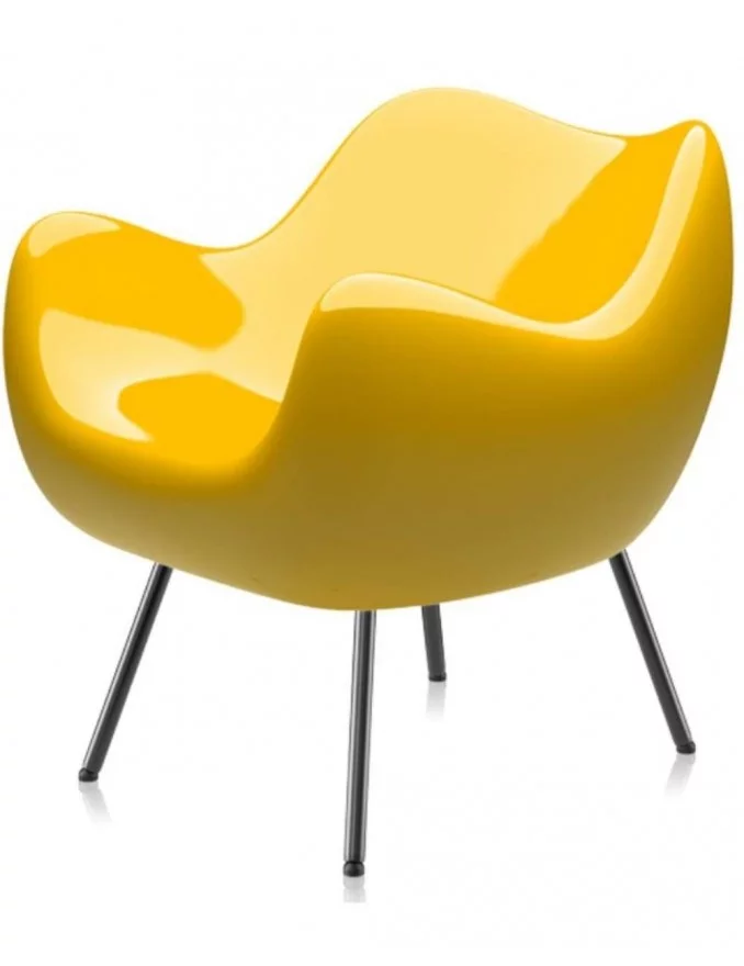 Sillón de diseño clásico brillante RM58 - VZOR - amarillo brillante