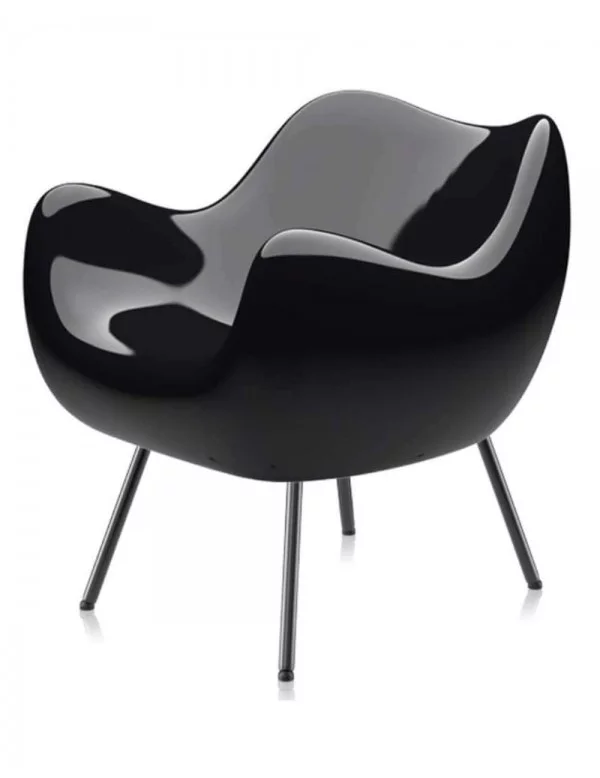 RM59 Klassieke glanzende ZWARTE design fauteuil - VZOR