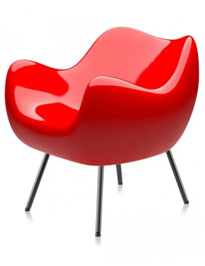 RM58 Klassieke glanzende design fauteuil ROOD - VZOR rood