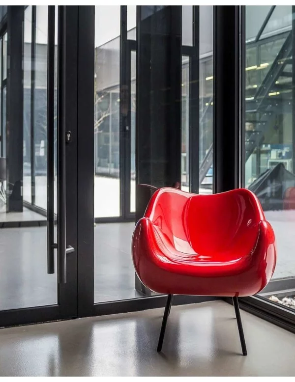 RM58 Klassieke glanzende design fauteuil - VZOR - glanzend rood
