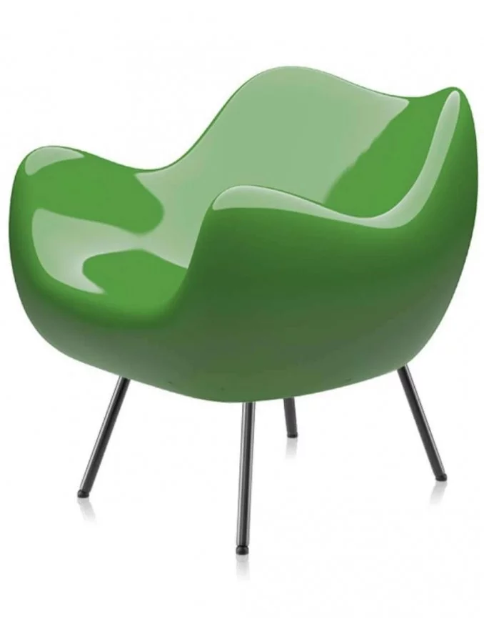 Poltrona de design brilhante clássico RM58 - VZOR - verde brilhante