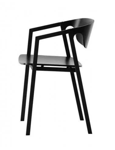 Silla de diseño en madera negra SAC - WOUD