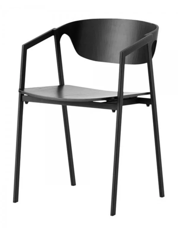 Design chair in black wood SAC - WOUD