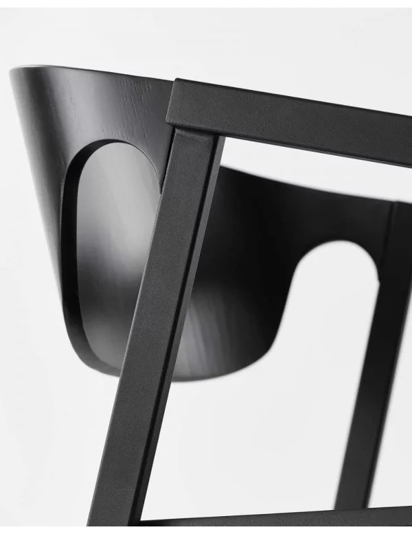 Cadeira design em madeira preta SAC - WOUD