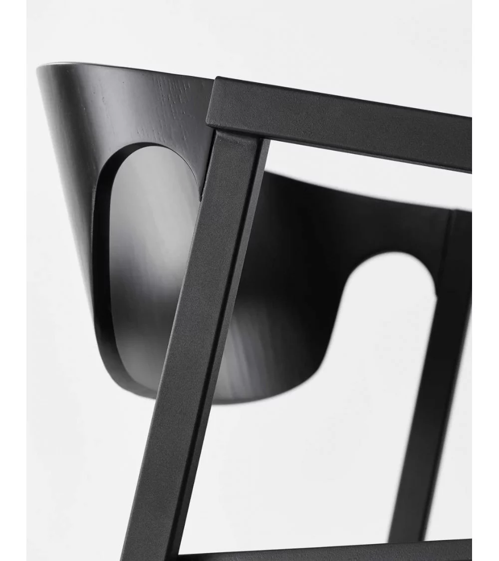 Design chair in black wood SAC - WOUD