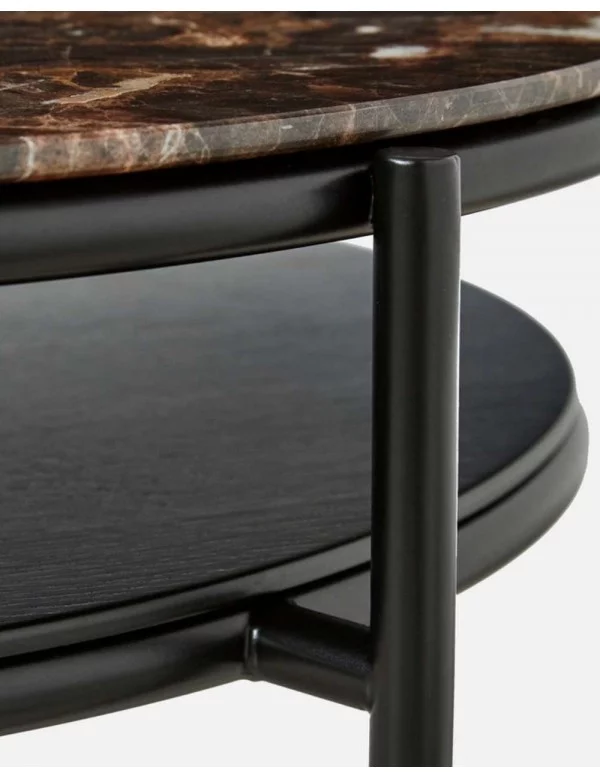 Tavolino ovale di design in marmo marrone VERDE - WOUD