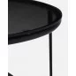 Design side table in smoked glass and metal DUO - WOUD