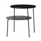 Design side table in smoked glass and metal DUO - WOUD