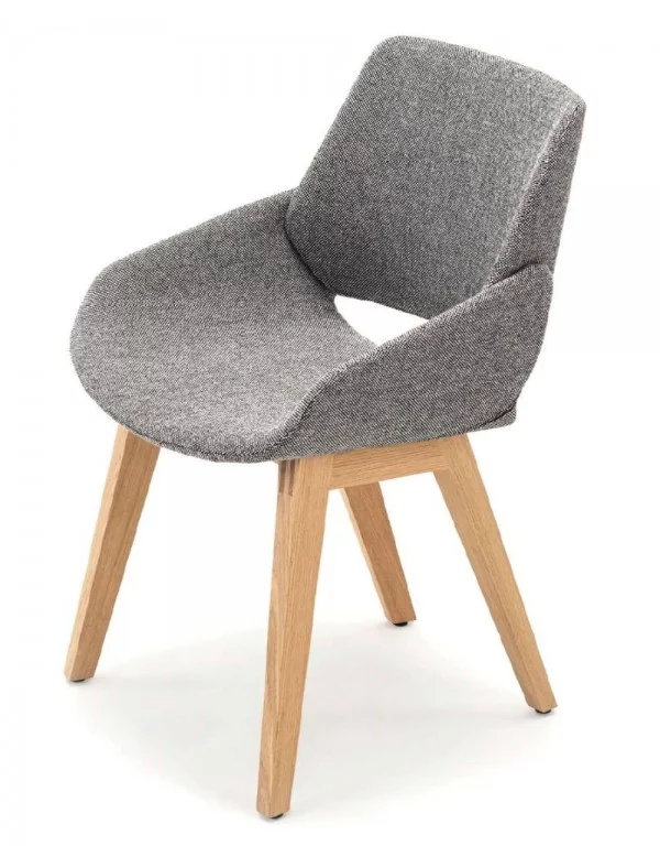 Design chair in solid wood AND MONK FABRIC - PROSTORIA