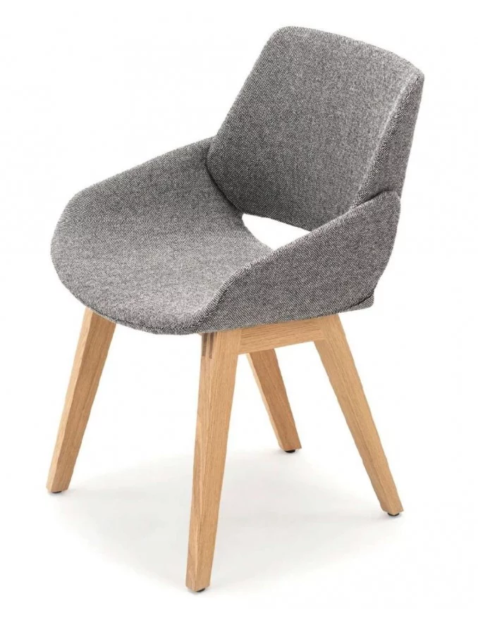 Krzesło designerskie MONK z drewna i tkaniny - PROSTORIA