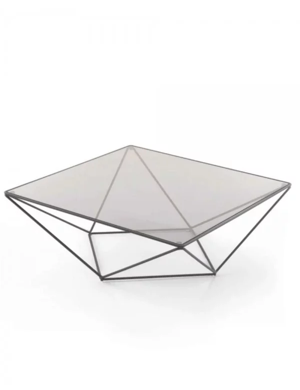 Table basse design carrée en verre fumé AVNET - PROSTORIA