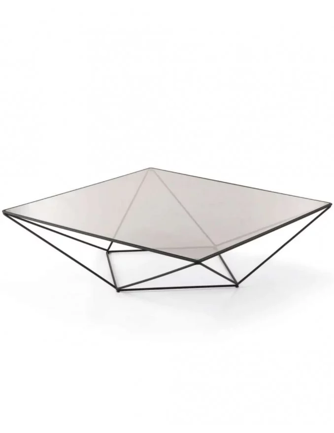 Square coffee table in smoked glass AVET - PROSTORIA