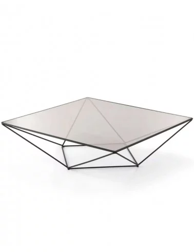 Table basse design carrée en verre fumé AVNET - PROSTORIA