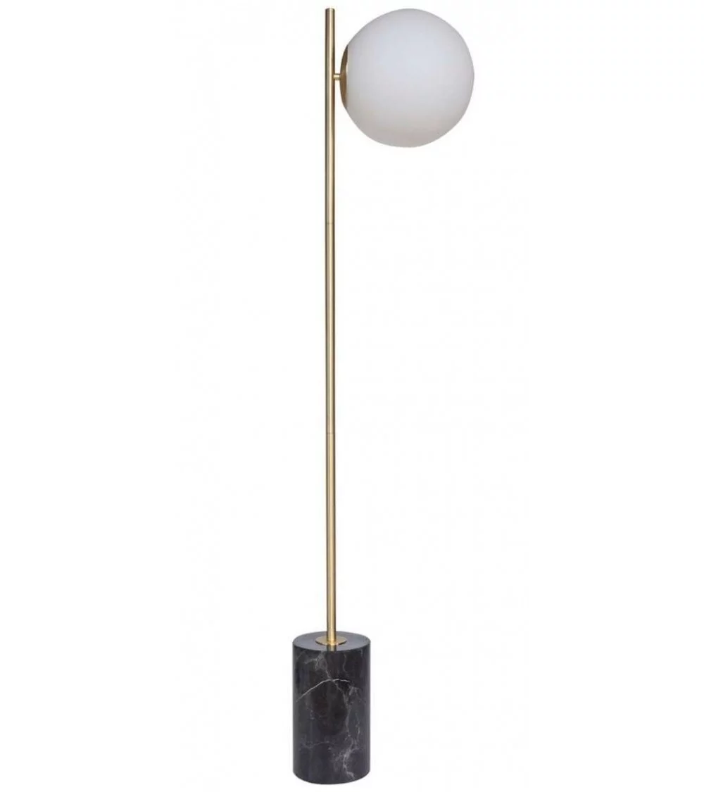 Brass and marble floor lamp - DÔME DECO