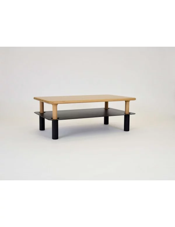 Scandinavische design salontafel in Milo rechthoekig hout met zwart blad - TAKE ME HOME