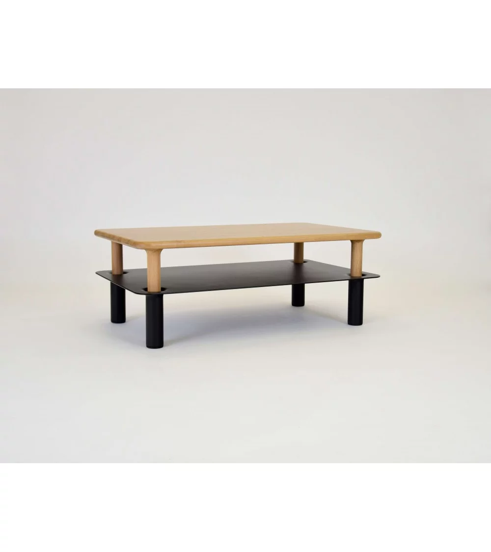 Tavolino di design scandinavo in legno rettangolare Milo con piano nero - TAKE ME HOME