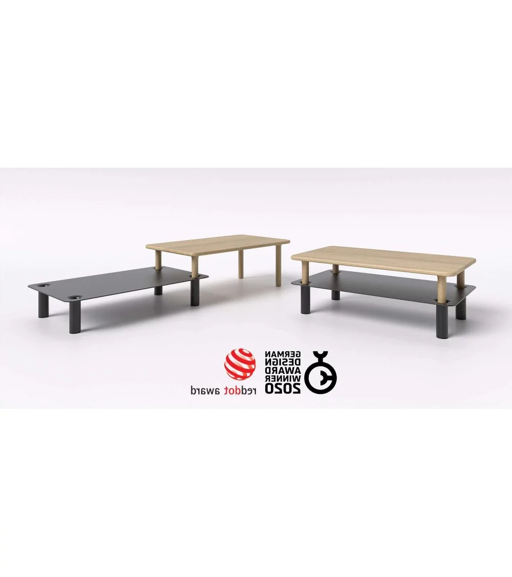 Scandinavian design coffee table in Milo rectangle wood with black top - TAKE ME HOME