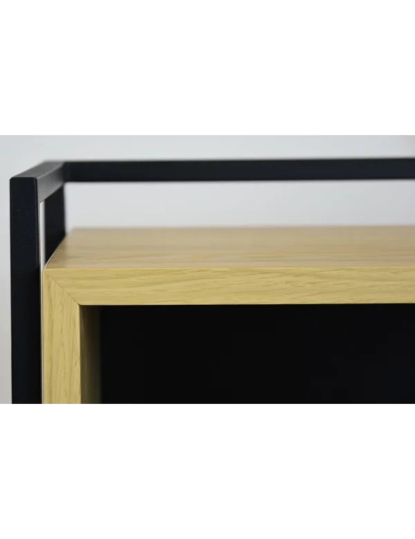 CLEO design houten console met vangrail - NEEM ME THUIS - zwart