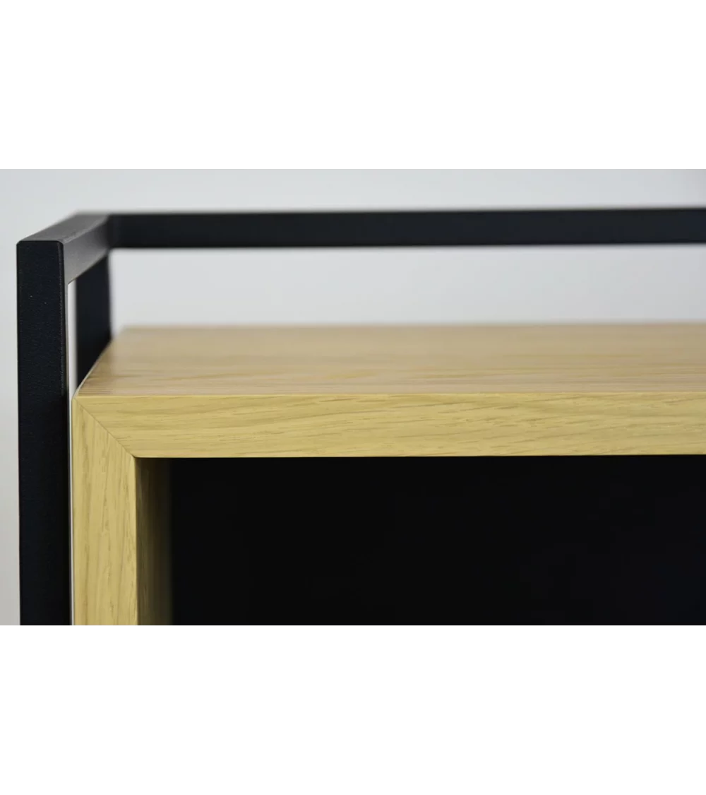 Consola de madeira de design escandinavo CLEO com guarda corpo e arrumação - TAKE ME HOME