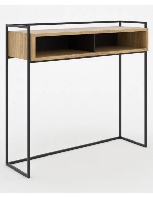Scandinavisch design houten console CLEO met leuning en opberger - TAKE ME HOME
