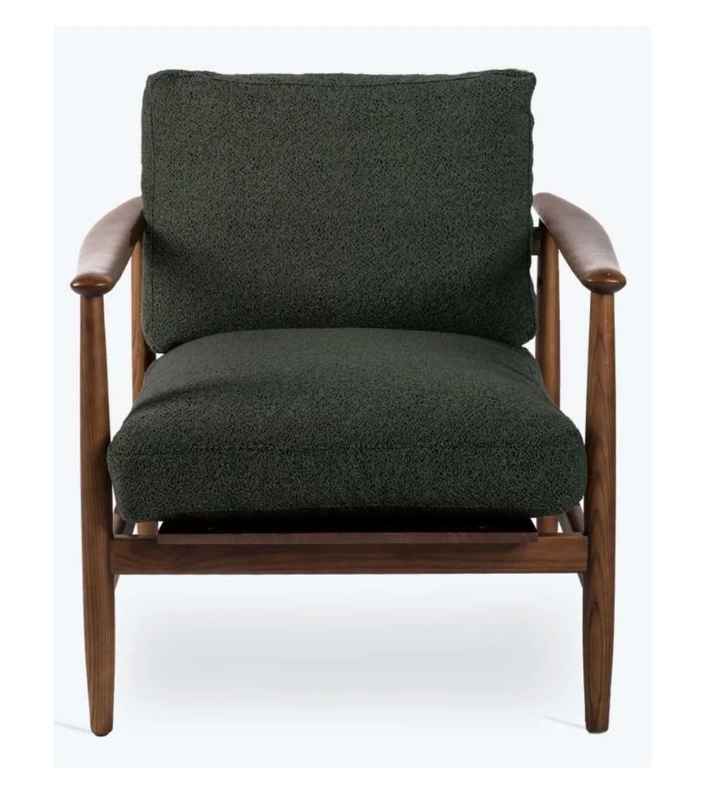TEDDY retro retro Scandinavische design fauteuil in hout en stof - POLS POTTEN