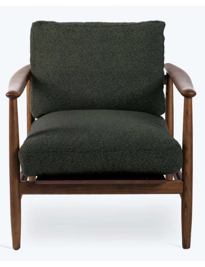 TEDDY retro retro Scandinavische design fauteuil in hout en stof - POLS POTTEN