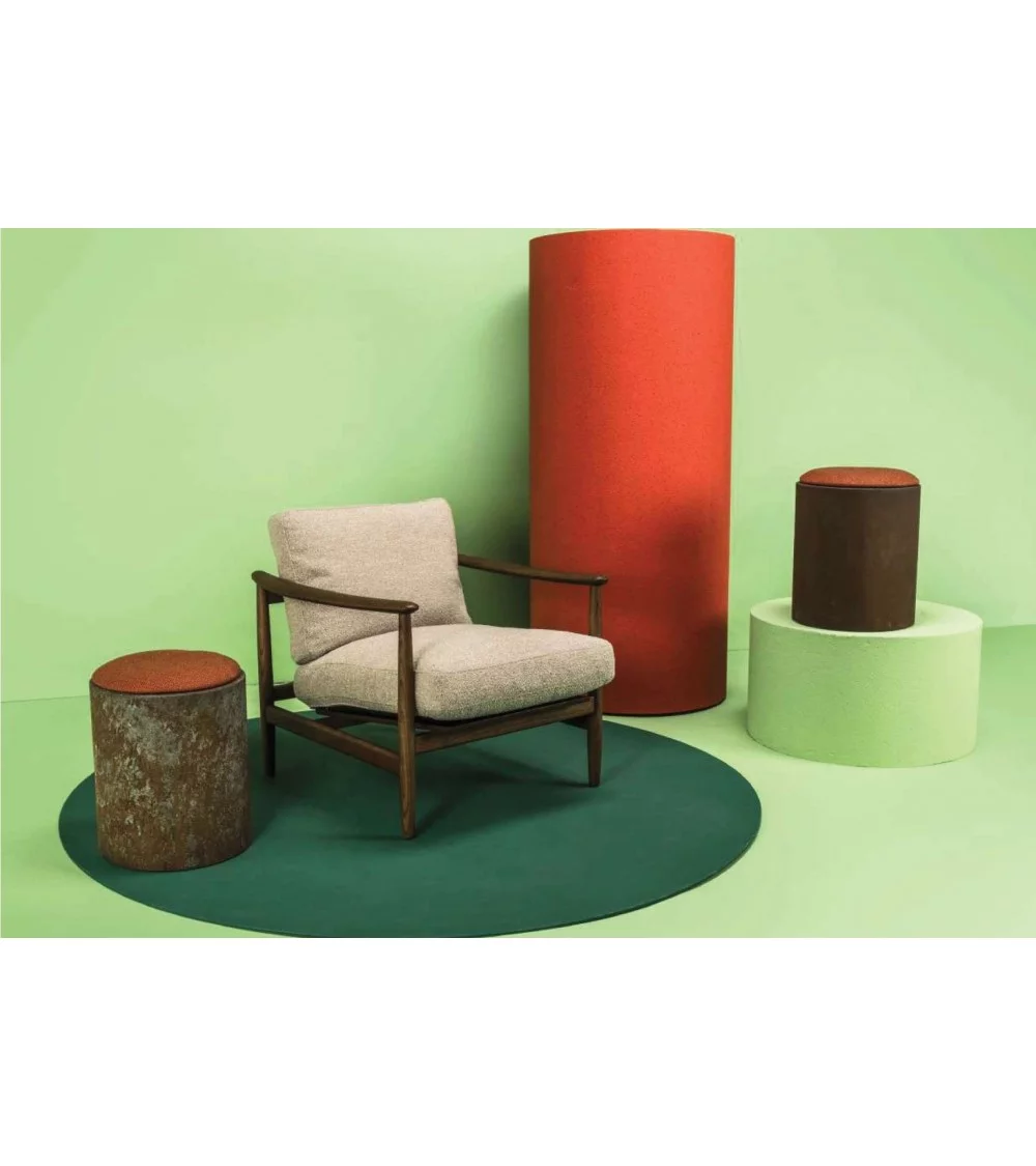 TEDDY Retro retro Sessel im skandinavischen Design aus Holz und Stoff - POLS POTTEN