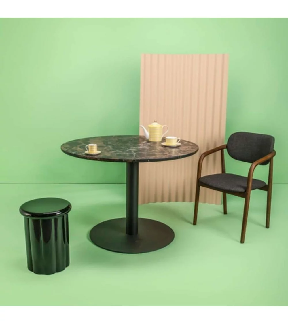 HENRY Scandinavische design stoel in hout en grijze stof - POLS POTTEN