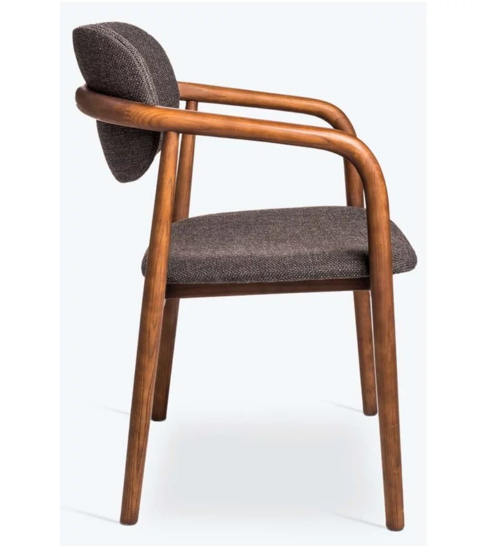 Chaise design scandinave HENRY bois et tissu gris - POLS POTTEN