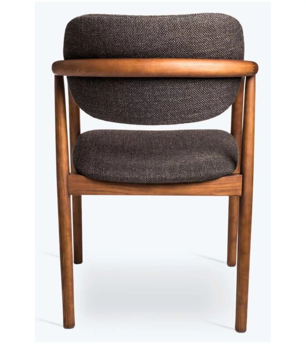HENRY Scandinavian design chair in wood and gray fabric - POLS POTTEN