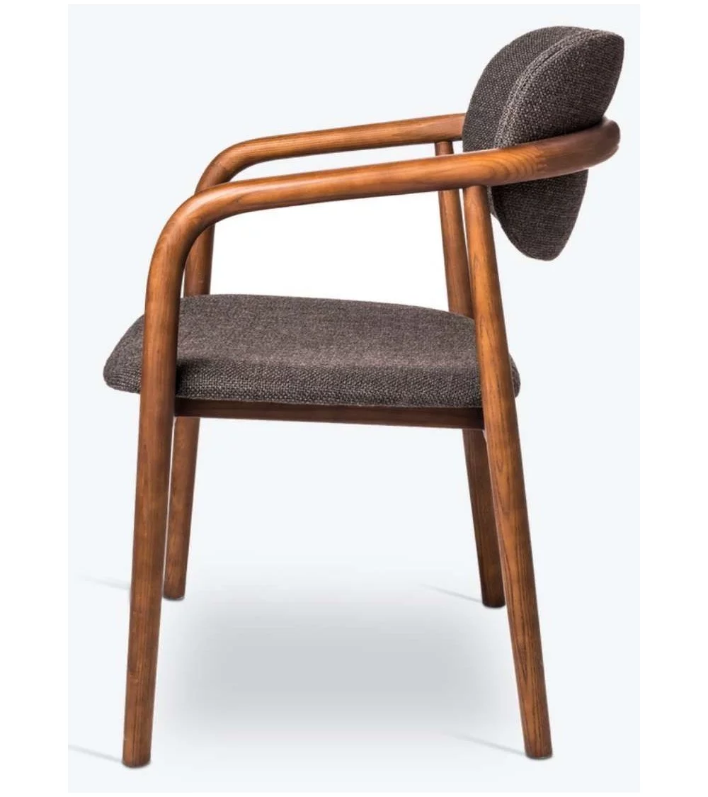 HENRY Cadeira design escandinavo em tecido madeira e cinza - POLS POTTEN