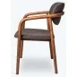 HENRY Scandinavische design stoel in hout en grijze stof - POLS POTTEN