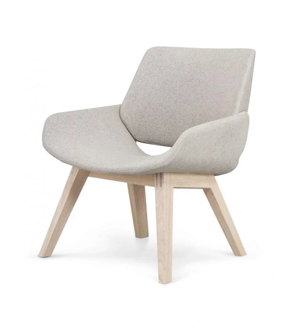 Design-Sessel aus Massivholz MONK - PROSTORIA grau