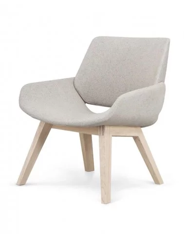MONK prostoria design armchair in solid wood GRAY fabric